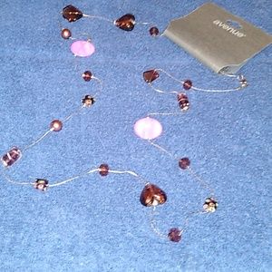 Purple and silver beaded Necklace